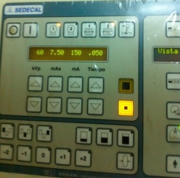 Consola de configuración del disparo de rayos X